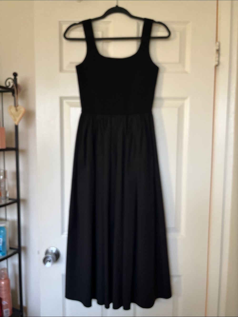 Theory Black Midi Dress with Square Neck